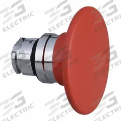 SCHNEIDER Mushroom Head Push Button: Red, 22 mm Mounting Size, Metallic, Momentary (MPN ZB4BR4). Key specifications — Brand: SCHNEIDER; Action: Momentary; Series: XB4; Push Button Material Type: Metallic.