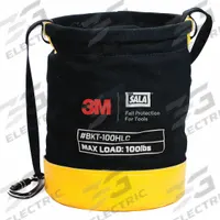 DBI-SALA Bucket: Hand Tools/Power Tools/Small Parts, Carabiner, Hook-and-Loop, 15 in Ht, Container (MPN 1500134). Key specifications — Color: Yellow; Tethering Component: Container; Tool End Connection: Carabiner; Tool Holder Type: Bucket; Sub-brand: Fall Protection for Tools and Objects; Closure Type: Hook-and-Loop; For Tool Type: Hand Tools; Material: Canvas.