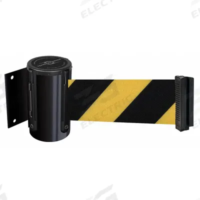 TENSABARRIER Retractable Belt Barrier: 13 ft Belt Lg, Pattern - Wall-Mount Retractable Belt Barriers