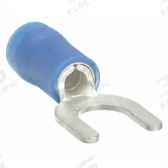 GRAINGER Fork Terminals: Blue, Vinyl, 1/4 in Stud Size, 16 AWG – 14 AWG Wire Range, Std Fork, 600 V (MPN 24C931). Key specifications — Barrel Style: Insulation Grip; Manufacturer Part Number: 24C931; Brand: GRAINGER.