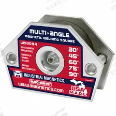 MAG-MATE Magnetic Welding Square: 30°_45°_60°_75°_90°, 55 lb Max Pull, 5/16 in Center Hole Dia (MPN WS11094AX3). Key specifications — Brand: MAG-MATE; Manufacturer Part Number: WS11094AX3.