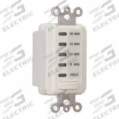 INTERMATIC Countdown Timer: 30 min Max, 5 min Min, SPST-NO, 120V AC, No Wall Plate Included (MPN EI200LA). Key specifications — Brand: INTERMATIC; Includes Hold: Hold Included.