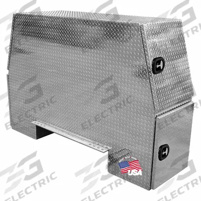 BUYERS PRODUCTS Backpack: Backpack Truck Box, Aluminum, 58 in Overall Dp, 24 in Overall Ht - Four-Door Backpack Truck Boxes with Offset Base