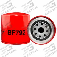 BALDWIN FILTERS Fuel Filter: Spin-On, 3 3/4 in Outside Dia, M20-1.50 Thread Size, Cellulose, BF792. Key specifications — attr1137520: BF792; attr1137521: FF5088; attr434022: BALDWIN FILTERS; attr427730: Cellulose; attr427731: Integral Post Seal; attr1017112: Buses; attr1017113: Mitsubishi.