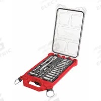 MILWAUKEE Ratchet & Socket Set: 3/8 in Drive, 32 Piece, 6-Point, Metric, 6 mm to 19 mm (MPN 48-22-9482). Key specifications — attr1224269: 3/8 in; attr1204638: Drive Tools Included; attr1204650: 6 mm to 19 mm; attr1204673: Socket Bits Not Included; attr1204681: Wrenches Not Included; attr1204688: MILWAUKEE; attr1224230: Friction; attr1206170: Drive Tools.