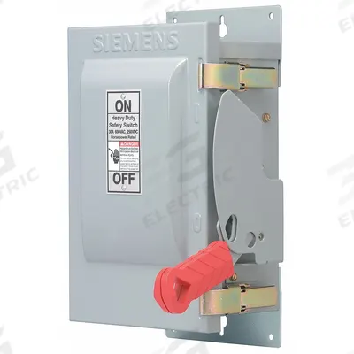 Siemens Safety Switch: Fusible, 30 A, Three Phase, 600V AC, Galvanized Steel - Fusible Safety Switches