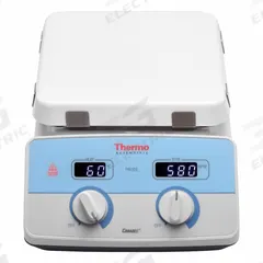 THERMO SCIENTIFIC Hot Plate Stirrer: US Std Plug Type, 1 Positions, 10 1/4 in Plate Wd, Rectangular (MPN SP88850100). Key specifications — attr1025312: THERMO SCIENTIFIC; attr1025316: Digital; attr1025320: No; attr1025337: Hot Plate Stirrer; attr1029342: Hot Plate Stirrer; attr1029343: Yes; attr1071280: 100/120V AC; attr1433246: US Standard.