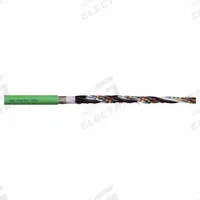 CHAINFLEX Measuring System Cable: (2) 20 AWG (0.50)/(2) Pr 24 AWG (0.25), Green, PVC Jacket (MPN CF211-018). Key specifications — Conductor Grouping: (2) 20 AWG/(2) Pair 24 AWG; Includes Ground: No; Overall Length: Order by the Foot; Minimum Bend Radius Factor - Fixed: 5 x OD; Minimum Bend Radius Factor - Flexible: 8 x OD; Brand: CHAINFLEX.