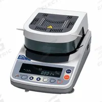 A&D WEIGHING Moisture Analyzer: 71 g Max Capacity, 30°C to 200°C, Halogen, RS232C, VFD, 0.0001 g (MPN MS-70). Key specifications — Display Type: VFD; Brand: A&D WEIGHING; Interface: RS232C; Moisture Measurement Repeatability: 0.05 % to 0.01 %; Readability: 0.0001 g.