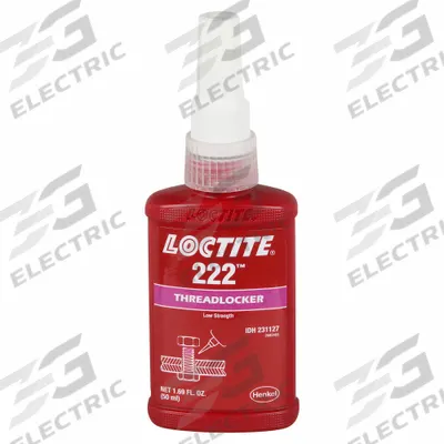 LOCTITE Low-Strength Threadlocker: 222, Purple, Oil Tolerant, 1.69 fl oz, Bottle - Low-Strength Threadlockers (Purple)