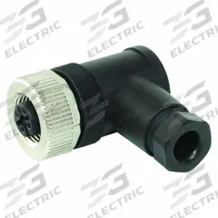 MURRELEKTRONIK Circular Connector: A Coded, 5 Socket, M12 Screw, IP67, Screw Terminals, 90° Angle (MPN 7000-13001-0000000). Key specifications — Connector Body Type: Socket; Coding: A; Brand: MURRELEKTRONIK; Voltage Rating: 60V AC/60V DC; Thread Size: M12; Mounting Style: Screw; IP Rating: IP67; Housing Material: PA.