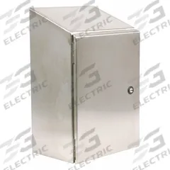 WIEGMANN Sloped Top Enclosure: 304 Stainless Steel, 36 in x 30 in x 8 in, NEMA 12/13/3R/4/4X, Hinged (MPN N412363008CSSST). Key specifications — Brand: WIEGMANN; Closure Method: 1/4-Turn Latch; Enclosure Material: 304 Stainless Steel; Knockouts: Not Included.
