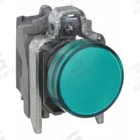 SCHNEIDER ELECTRIC Pilot Light: 22 mm Panel Mounting Size, Green, LED, XB4 Series (MPN XB4BVG3). Key specifications — Series: XB4; Brand: SCHNEIDER; Includes Push-To-Test: No Push-To-Test Included.