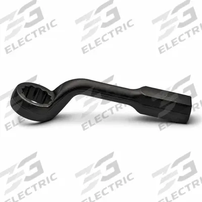 WRIGHT Striking Wrench: Steel, Black, 70 mm Head Size, 387 7/20 mm Overall Lg - Metric, Offset Handle, 12-Point, Striking Box End Wrenches