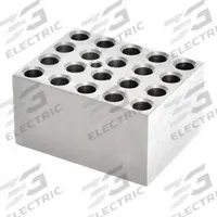 OHAUS Modular Block: Anodized Aluminum, 1 7/8 in Overall Wd, 2 3/4 in Overall Lg, 20 Wells (MPN 30400162). Key specifications — Product Type: Dry Bath Block; Includes Thermometer Well: Yes; Material: Anodized Aluminum; Volume Capacity: 1.5 mL; Brand: OHAUS.