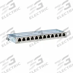 Patch Panel: 12 Ports, Flat, 110 IDC/Krone IDC, Front Numbered, Shielded, Rear Access, Equipped (MPN N250-SH12-DIN6A). Key specifications — Brand: EATON TRIPP LITE; Compatible Cable Performance Category: 6A; Material: Plastic; _Access Type: Rear Access; _Port Labeling: Front Numbered; _Rear Termination: Krone IDC; _Shielded: Shielded.