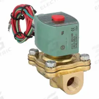 REDHAT Solenoid Valve: 2-Way, Normally Closed, 3/8 in Pipe Size, 24V AC, Watertight, High Flow (MPN 8210G001). Key specifications — Pipe Size: 3/8 in; Voltage: 24V AC; Brand: REDHAT; Coil Enclosure: Watertight.
