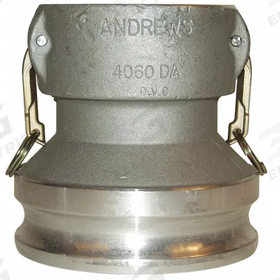 DIXON VALVE & COUPLING Cam and Groove Adapter: 75 psi Max. Working Pressure @ 70 F, 7 1/16 in Overall Lg - Type DA Aluminum Cam & Groove Fittings