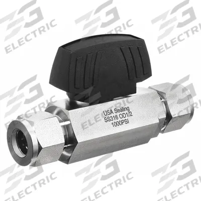 USA INDUSTRIALS Manual Two-Way Ball Valve: 3/8 in, 316 Stainless Steel, Straight Valve Body - Stainless Steel Ball Valves