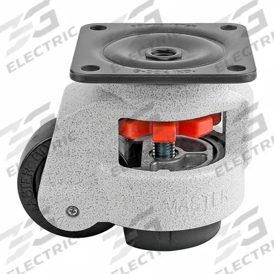FOOT MASTER Plate Caster: Nylon Tread, 63 mm Wheel Dia, 103 mm Mounting Ht - General Purpose Leveling Plate Casters