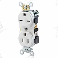 LEVITON Receptacle: Duplex, 5-15/6-15, White, 125/250V AC, 15 A, 2 Pole / 3 Wire (MPN 5031-W)