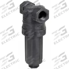 BANJO Inline Strainer: Polypropylene, 1 1/4 in, NPT, Mesh, 0.0234 in Screen Size, 11 1/2 in Ht, EPDM (MPN LST125-30). Key specifications — Screen Material: 316 Stainless Steel; Bowl Color: Black; Material: Polypropylene; Brand: BANJO; Seal Material: EPDM; Color: Red.