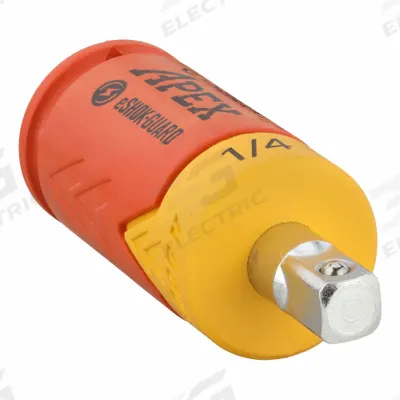 APEX Socket Isolator 1/4" x 2": 1/4 in Input Drive Size, Chrome, 1/4 in Output Drive Size - Impact Socket Isolators