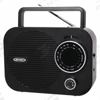 JENSEN AUDIO Radio: Black, Battery, AM/FM Receiver, 1 Speakers, Analog, Handle, Battery/Plug Outlet (MPN MR-550-BK). Key specifications — Attachment Type: Handle; Auxillary Output: No; Bluetooth Compatible: No; Color: Black; Manufacturer Part Number: MR-550-BK; Brand: JENSEN AUDIO; Display Type: Analog; Features: AM/FM Receiver.