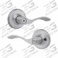KWIKSET Door Lever Lockset: Privacy Lever Locksets, Chrome, ADA Compliant (MPN 300BL-26D-6AL-RCS). Key specifications — Ligature Resistance: Not Ligature-Resistant; Brand: KWIKSET; Lockset Function ANSI Code: F76; Visual Indicator Message: No Message; Lockset Style: Rose; ADA Compliant: Yes; Finish: Satin Chromium-Plated : Zinc.