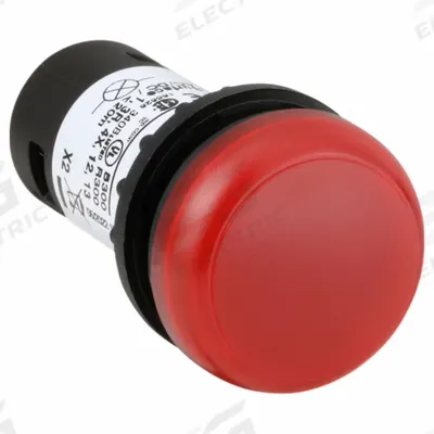 EATON Flush Panel Light: 22 mm Panel Mounting Hole Dia, LED, Red, Flush Head - LED Indicator Pilot Lights