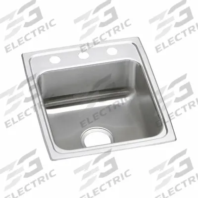 JUST MANUFACTURING Bowl Drop-In Sink: 22 in Overall Lg, 15 in Overall Wd, 7 5/8 in Bowl Dp - One-Bowl Counter-Mounted Kitchen & Bar Sinks without Faucets