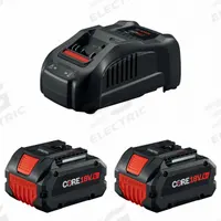 BOSCH Battery and Charger Kit: 6 Ah, 2 Batteries Included, Charger Included, 18V DC (MPN GXS18V-20N26). Key specifications — attr1278107: Not Oil-Resistant.