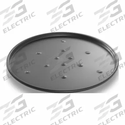 CHICAGO METALLIC Pizza Pan: 10 in Overall Dia, Anodized Aluminum, Perforated, 14 ga Gauge - Pizza Pans