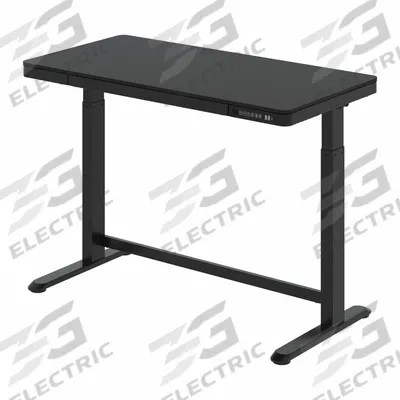FLEXISPOT Adjustable Standing Desk: Black, Particle Board, 48 in Overall Wd, 24 in Overall Dp - Electric Adjustable-Height Desks