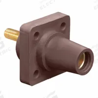 Single Pole Receptacle: Brown, Straight Taper Nose Mating, Threaded Stud Termination, 400 A (MPN 16R24-1UH). Key specifications — Series: 16; Receptacle Gender: Female; Brand: LEVITON.