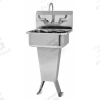 SANI-LAV Hand Sink: 41 1/2 in Overall Ht, 17 in Bowl Lg, 7 in Bowl Dp, 2 gpm Flow Rate, 18 ga (MPN 501FL). Key specifications — Includes Side Splash: Side Splash Not Included; Brand: SANI-LAV.