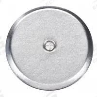 OATEY Cover: 4 1/4 in Overall Dia, 1/4 in Overall Ht, Plastic, Chrome, Silver, Screw-In (MPN 34405). Key specifications — Color: Silver; Resistance Properties: Corrosion-Resistant; Brand: OATEY; Finish: Chrome; Includes: Screws.