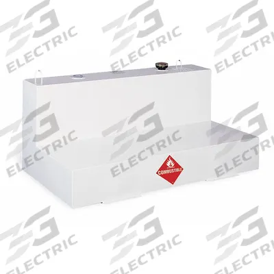 CRESCENT JOBOX Transfer Tank: White, L-Shape, 88 gal Capacity, Steel, 14 ga Thick - L-Shaped Liquid Transfer Tanks