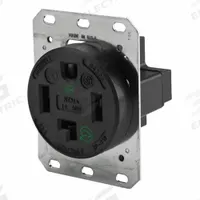 HUBBELL Receptacle: Single, 14-30, Black, 125/250V AC, 30 A, 3 Pole / 4 Wire (MPN HBL9430A)