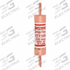 MERSEN Fuse: Class K5, OT Series, Fast-Acting, 100 A, 250 V AC, 250 V DC, Non-Indicating (MPN OT100). Key specifications — Series: OT; Brand: MERSEN; Manufacturer Part Number: OT100.