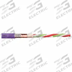 CHAINFLEX Bus Cable: (1) Pr 24 AWG (0.24)/(2) 20 AWG (0.5), TPR, Order by the Foot, USB, Red (MPN CFBUS-066). Key specifications — Bus System: USB; Conductor Grouping: (1) Pair 24 AWG/(2) 20 AWG; Minimum Bend Radius Factor - Fixed: 5 x OD; Minimum Bend Radius Factor - Flexible: 8 x OD; Shielding: Shielded; Brand: CHAINFLEX.