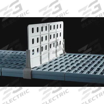 METRO Divider: 8 in x 18 in, Front to Back, 6 Dividers/Ledges, Polymer - Vertical Dividers for Plastic Shelving