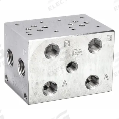 DAMAN Manifold: 3,000 psi Max Pressure, D03 NFPA Size, Aluminum, 3 in Overall Ht - Valve Manifolds