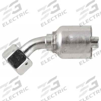 PARKER Hydraulic Crimp Fitting: Steel x Steel, 45° Elbow, -6 For Hose Dash Size - Parker Crimp Hydraulic Hose Fittings with Metric Connection