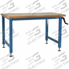 BENCHPRO Workbench: Adj Ht, Butcher Block, 96 in x 30 in, 1,000 lb Overall Load Capacity, Blue (MPN AMW3096). Key specifications — Brand: BENCHPRO.