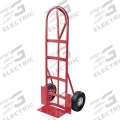 DAYTON General Purpose Hand Truck: 500 lb, Single-Loop Handle, Red, Steel, Pneumatic, 10 in Wheel (MPN 3W089). Key specifications — Brand: DAYTON; Color: Red.
