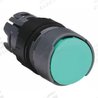 SCHNEIDER Flush Push Button: Green, 16 mm Mounting Size, Non-Metallic, Momentary (MPN ZB6AA3). Key specifications — Brand: SCHNEIDER; Action: Momentary; Series: XB6; Push Button Material Type: Non-Metallic.