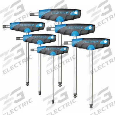 GEDORE Hex Key Set: 6 - 10 Pieces, V-Series/Journeyman/Husky/Professional, T, Metric - T-Shaped Hex Key Sets