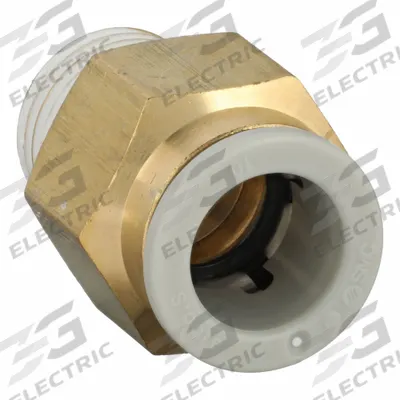 SMC Push-Fit Adapter Fitting: 10 mm OD x 1/4 in Pipe Size, Push-to-Connect x BSPT - Polybutylene & Brass Tube Fittings