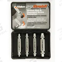 ALDEN Screw Extractor Set: 4 Pc, Double End Extractor Bit, Size #1/#2/#3/#4, #4 to #24 Capacity (MPN 8440P). Key specifications — attr1030267: ALDEN; attr1030276: #4 to #24; attr1030283: 8440P; attr1030273: #2; attr1075325: #10 to 3/8 in.